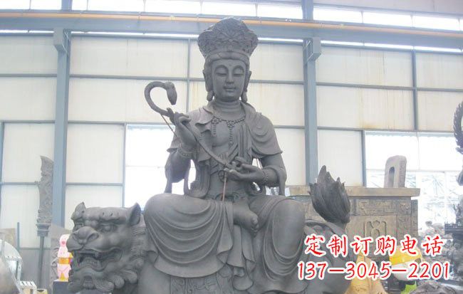 益阳文殊菩萨坐狮子雕塑