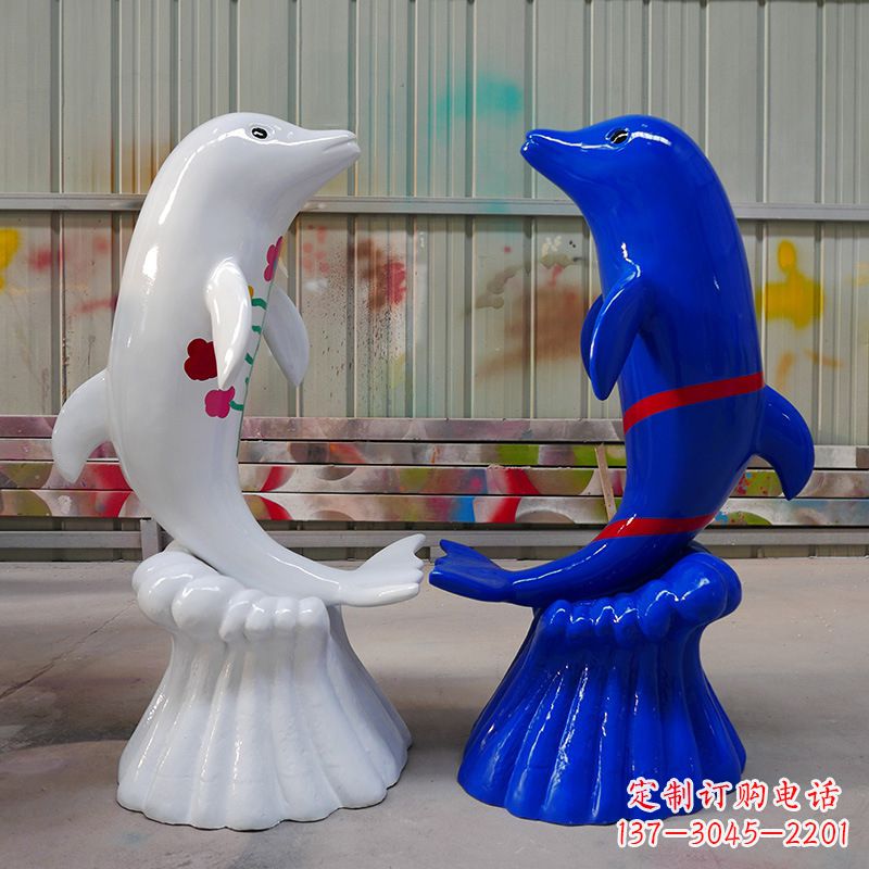 益阳海豚雕塑美丽的景观装置