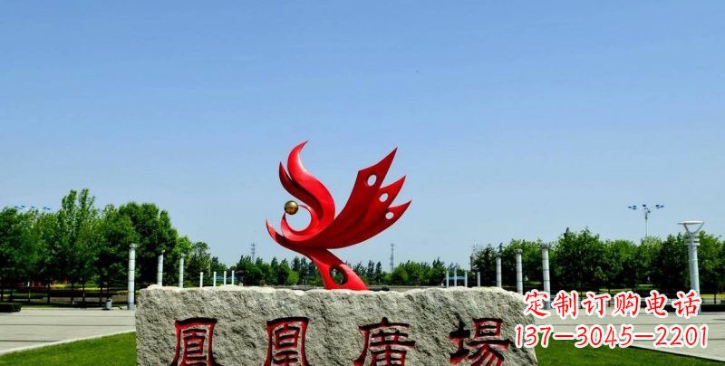 益阳不锈钢凤凰雕塑奔放优雅的艺术之作