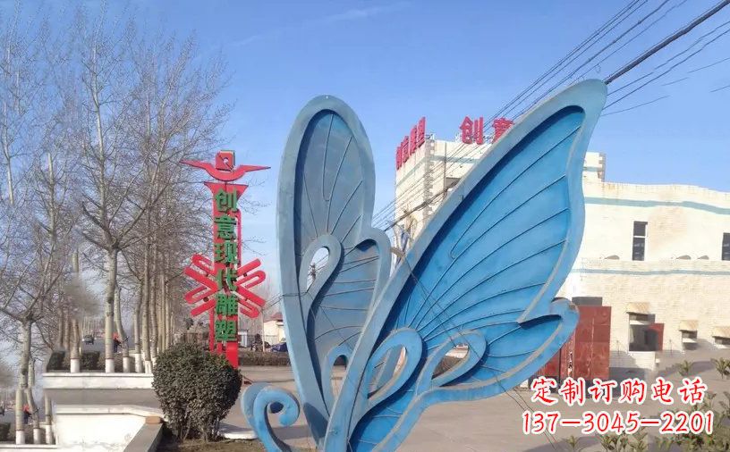 益阳抽象不锈钢蝴蝶雕塑把美丽永久定格