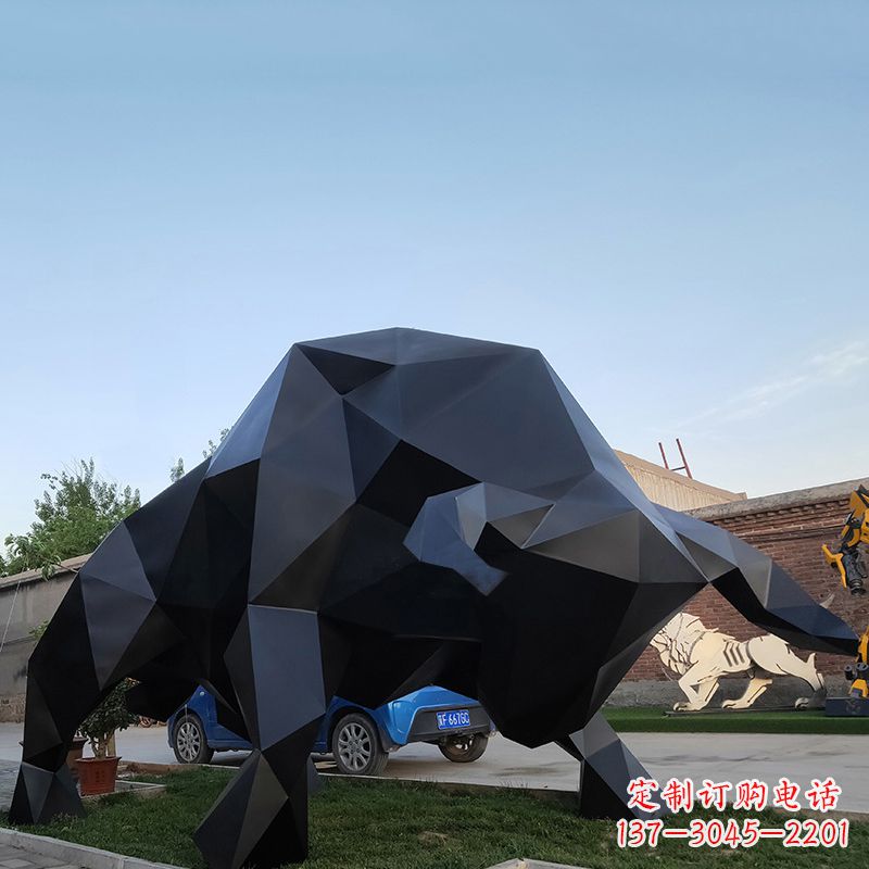 益阳华尔街牛大型玻璃钢动物雕塑