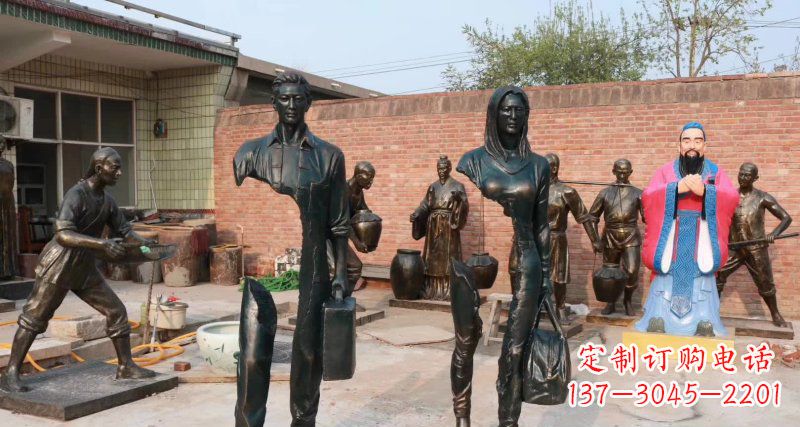 益阳抽象男人女人铜雕