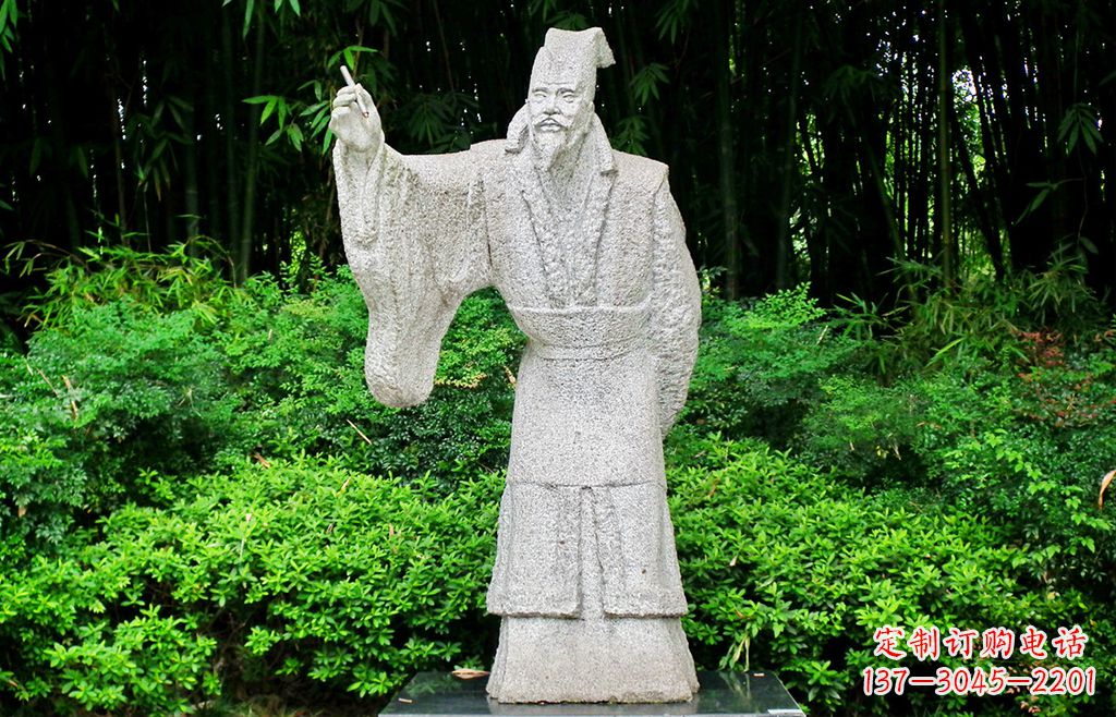 益阳抽象写意白居易石雕塑像-中国古代著名诗人雕像