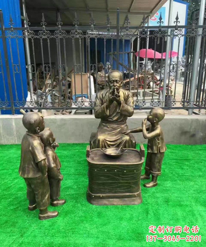 益阳传统糖人铜雕——赞美传统文化的艺术精品