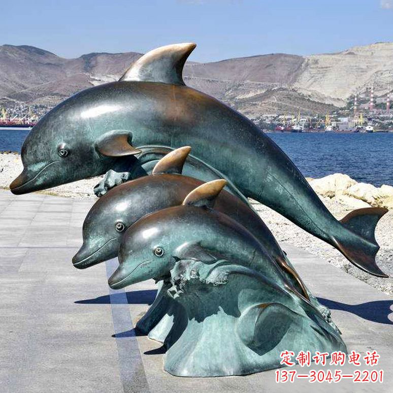 益阳海豚的优雅——纯铜海豚雕塑