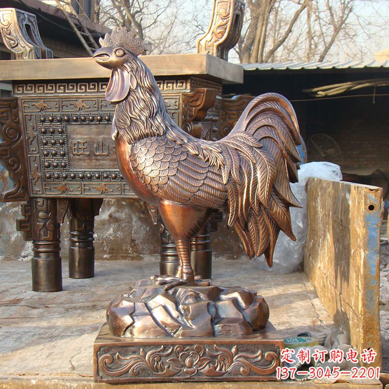 益阳精美纯铜生肖鸡雕塑
