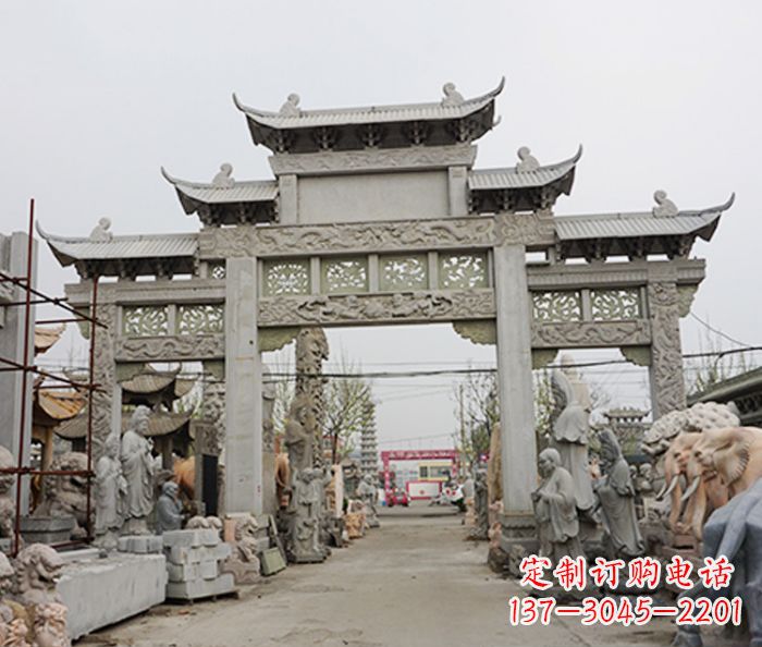益阳大理石牌坊石雕的精美