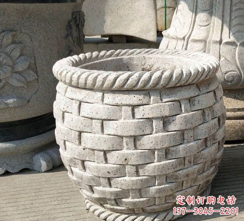 益阳大理石雕塑水缸
