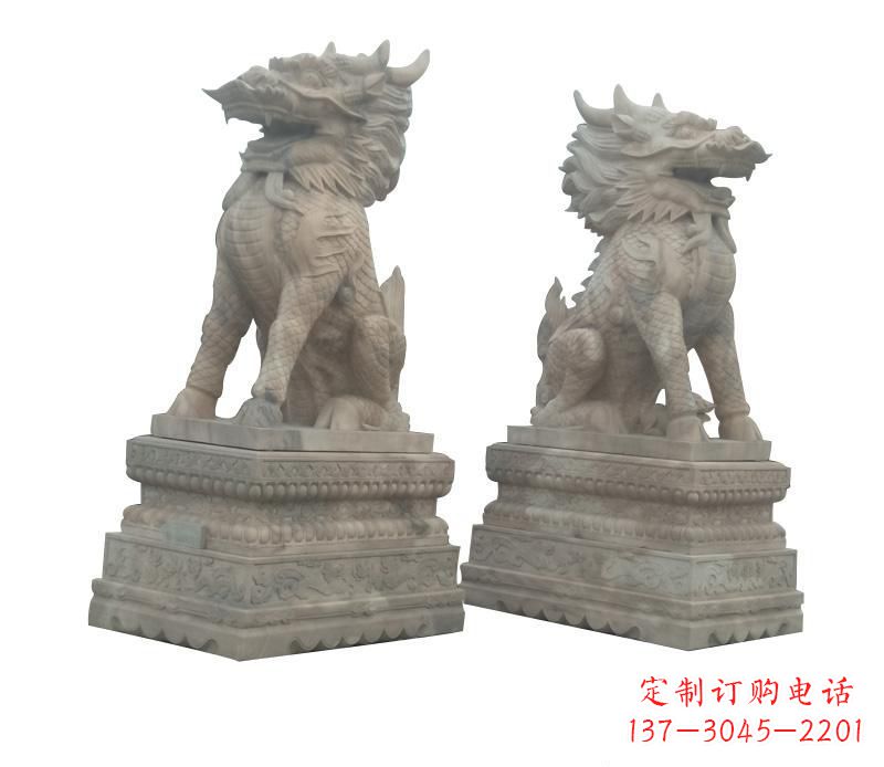 益阳大理石麒麟神秘之门的守护者