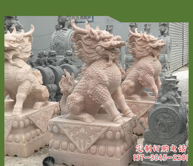益阳大理石踩球麒麟——传承古代神话的雕塑