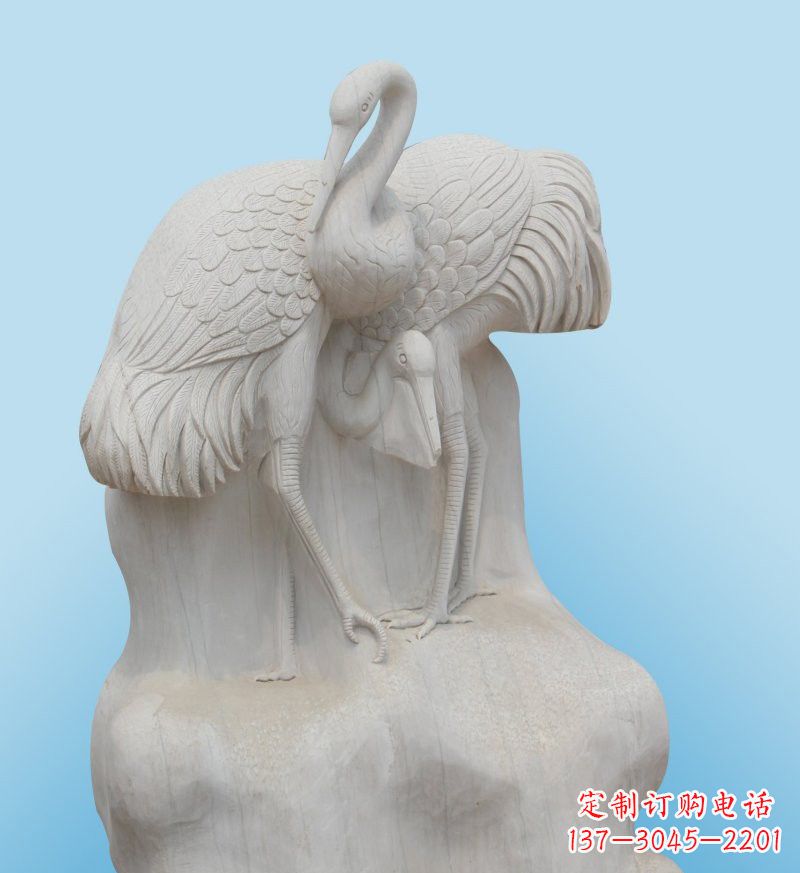 益阳大理石制作的丹顶鹤雕塑
