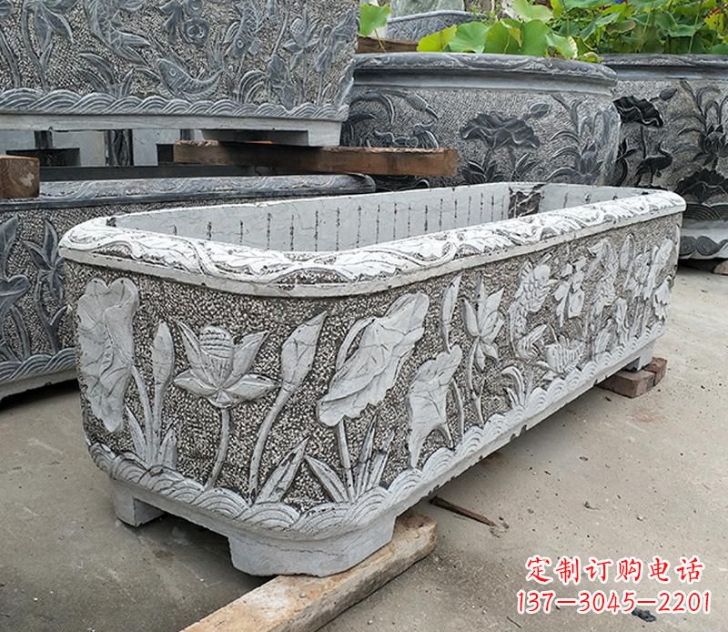 益阳大理石菊花水缸雕塑