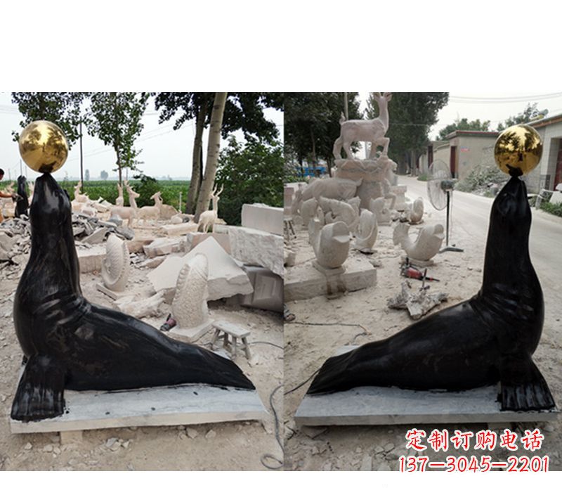 益阳大理石海豹雕塑