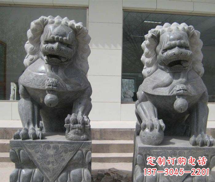 益阳大理石雕刻的狮子雕塑