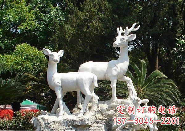 益阳雕塑艺术——大理石公园小鹿石雕