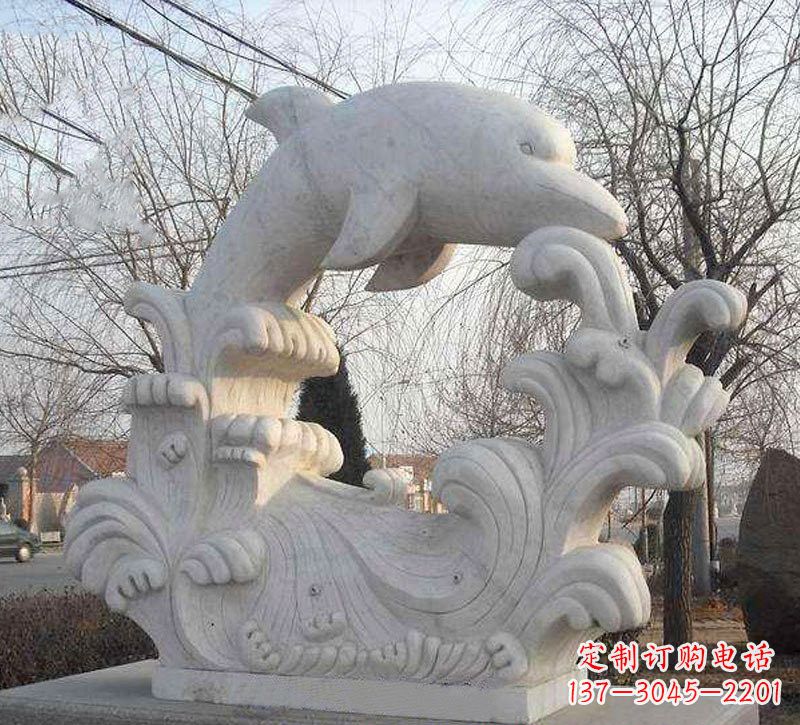 益阳海豚浪花大理石雕塑