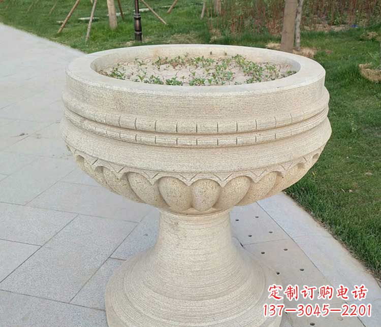 益阳大理石花盆石雕