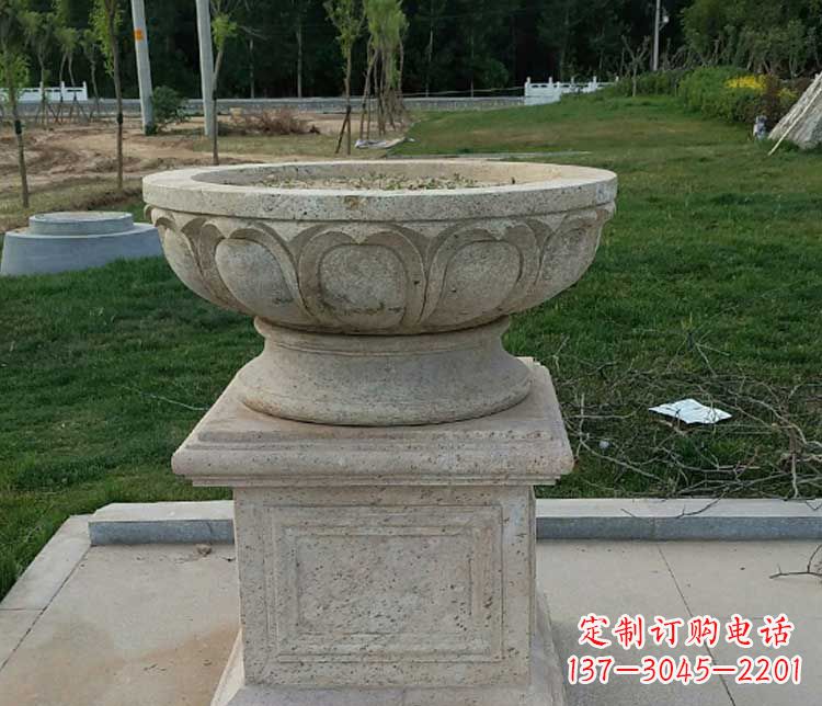益阳大理石花盆石雕