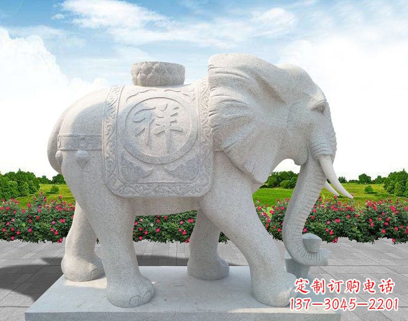 益阳精美大理石大象雕塑
