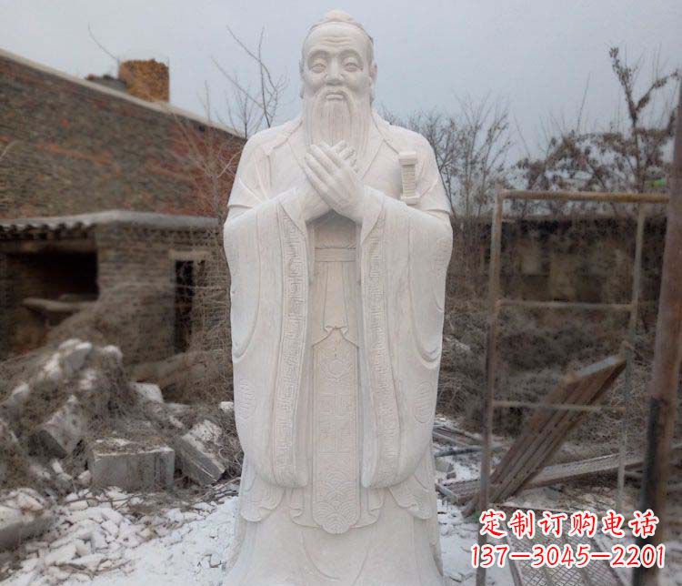 益阳大理石孔子行教像古代名人石雕