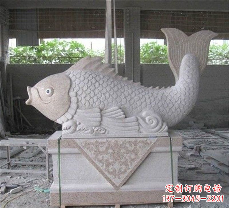 益阳精美大理石"鲤鱼"雕塑