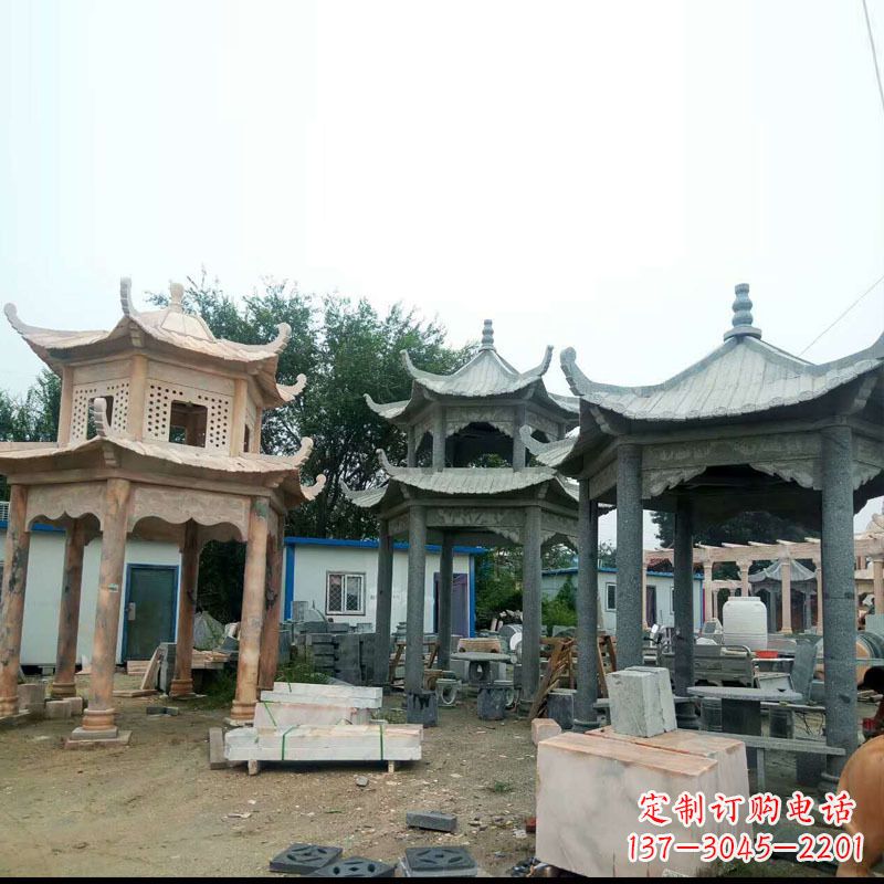 益阳精美大理石凉亭雕塑