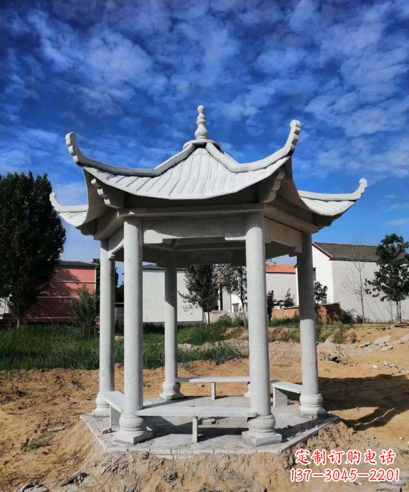 益阳精美大理石凉亭雕塑