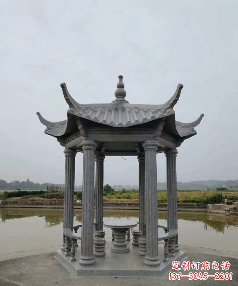 益阳大理石凉亭石雕塑,优雅经典无双