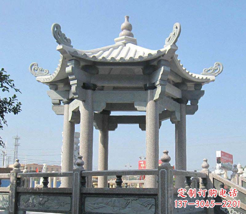 益阳大理石六角凉亭石雕,为您的家园带来浪漫情怀