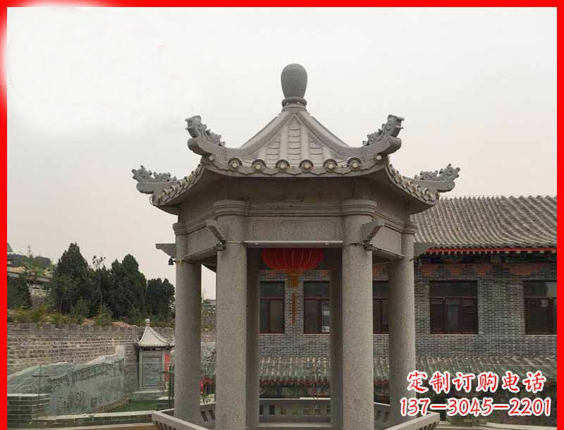 益阳大理石六角凉亭石雕