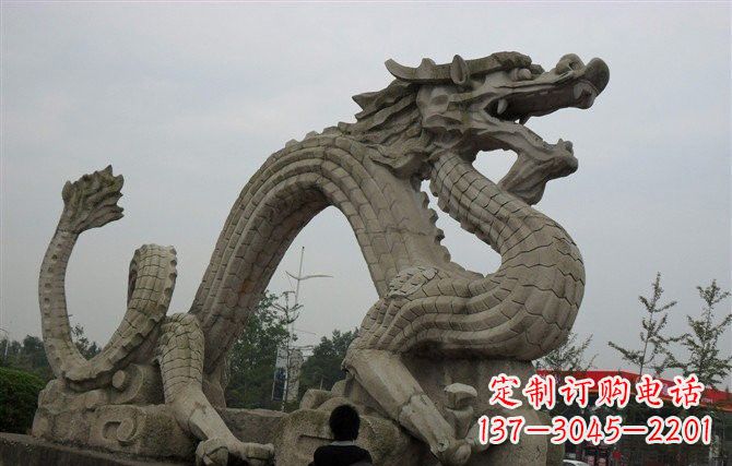 益阳大理石龙雕塑,象征着力量与尊贵