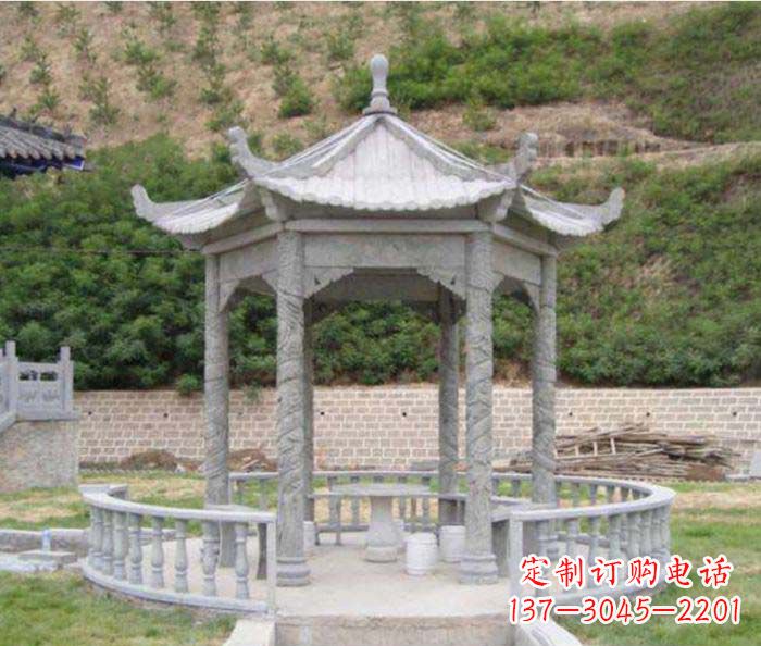 益阳大理石六角石雕凉亭
