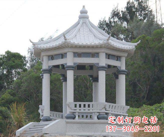 益阳大理石六角石雕凉亭营造舒适环境的完美体现
