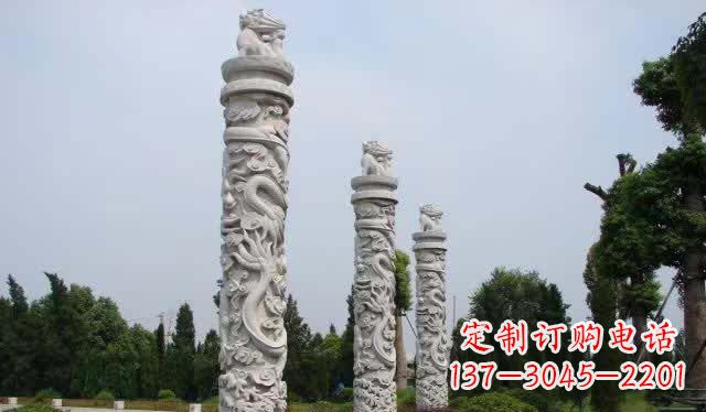 益阳精美大理石龙柱雕塑