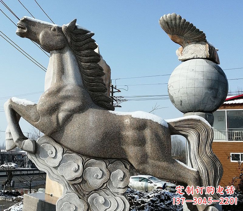 益阳大理石马踏祥云石雕