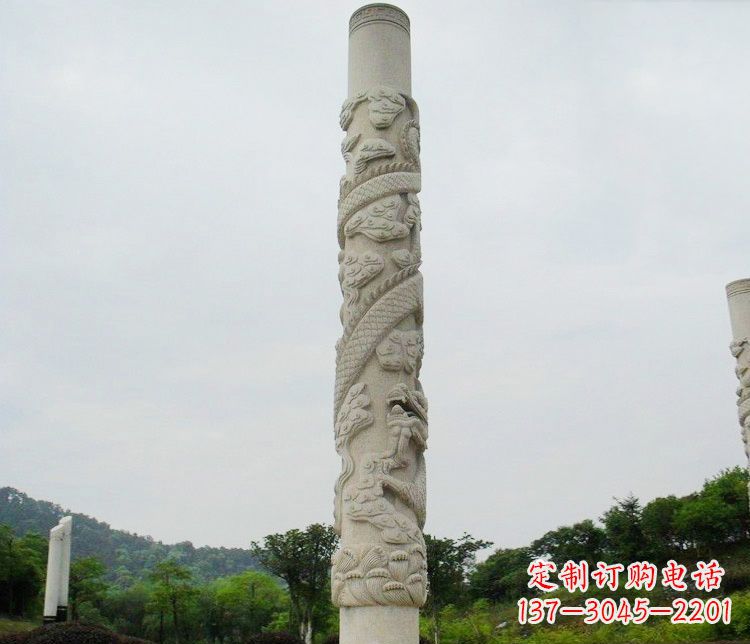益阳大理石盘龙柱雕塑