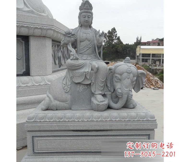 益阳精雕细琢的大理石普贤菩萨雕塑