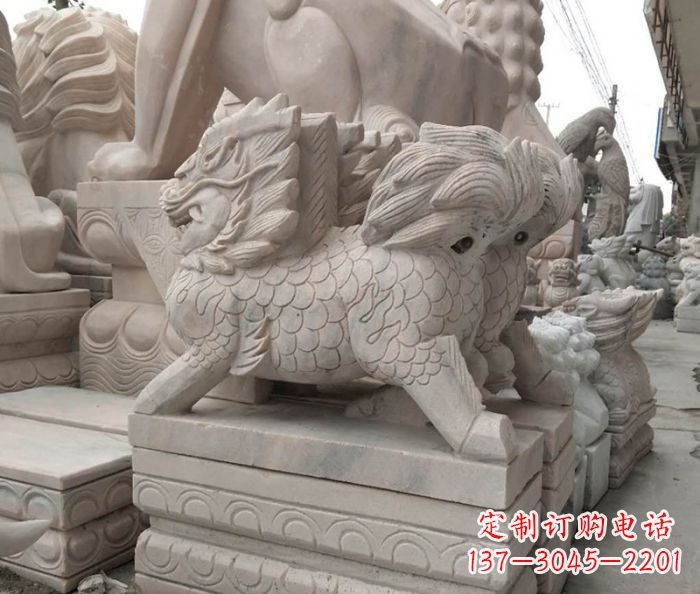 益阳大理石麒麟古代神兽石雕