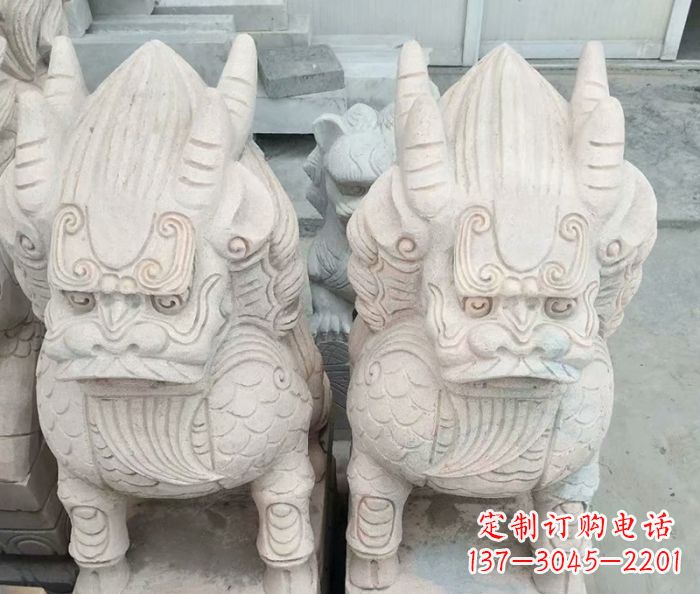 益阳品质卓越的大理石麒麟古兽雕塑