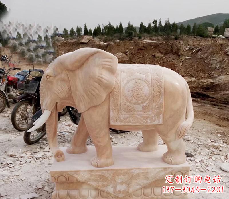益阳优雅大象大理石雕塑