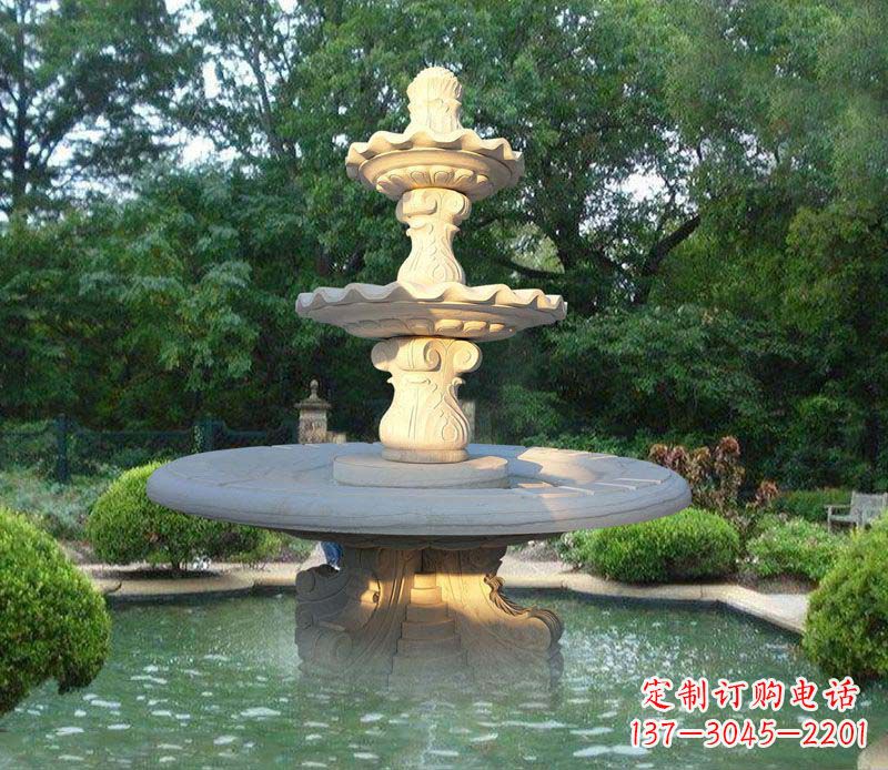 益阳大理石三层喷泉雕塑