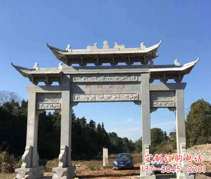 益阳精美石雕牌坊雕塑