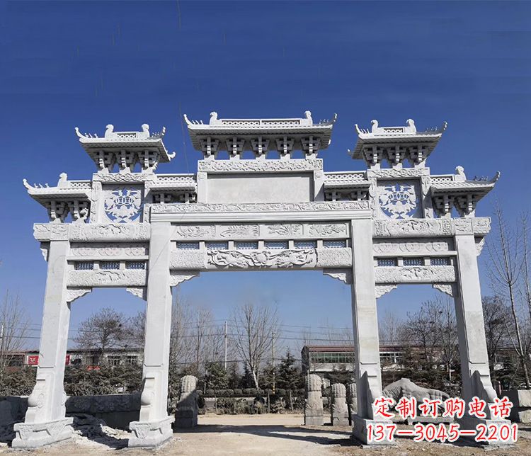 益阳特色大理石牌坊石雕
