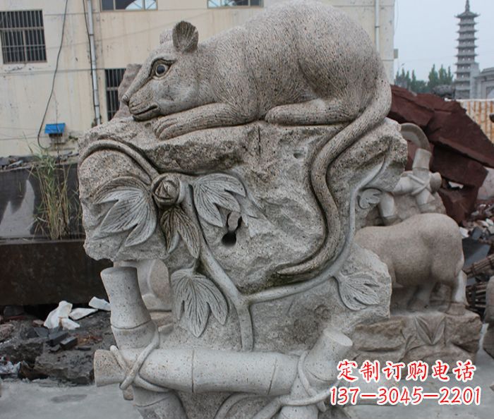 益阳大理石生肖鼠石雕