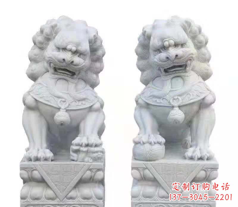 益阳大理石狮子雕塑震撼视觉、传承文化