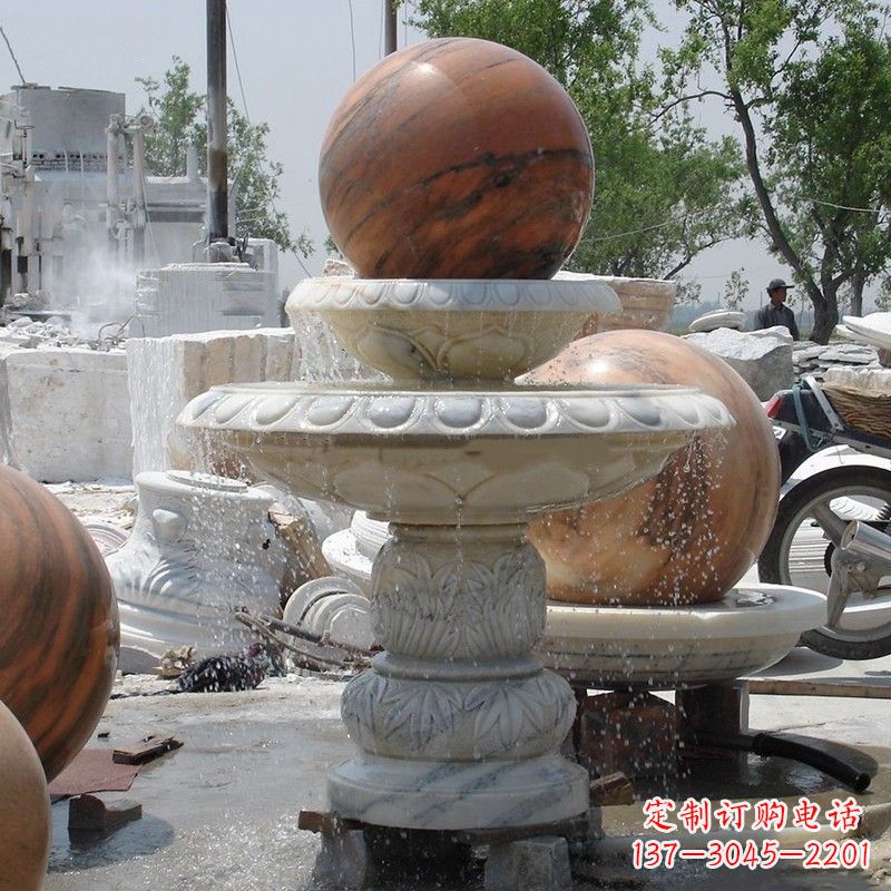 益阳大理石石雕风水球精美绝伦的雕塑艺术
