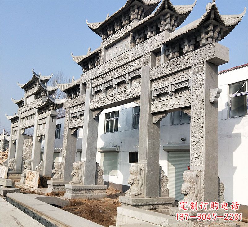 益阳大理石石雕牌坊雕塑定制