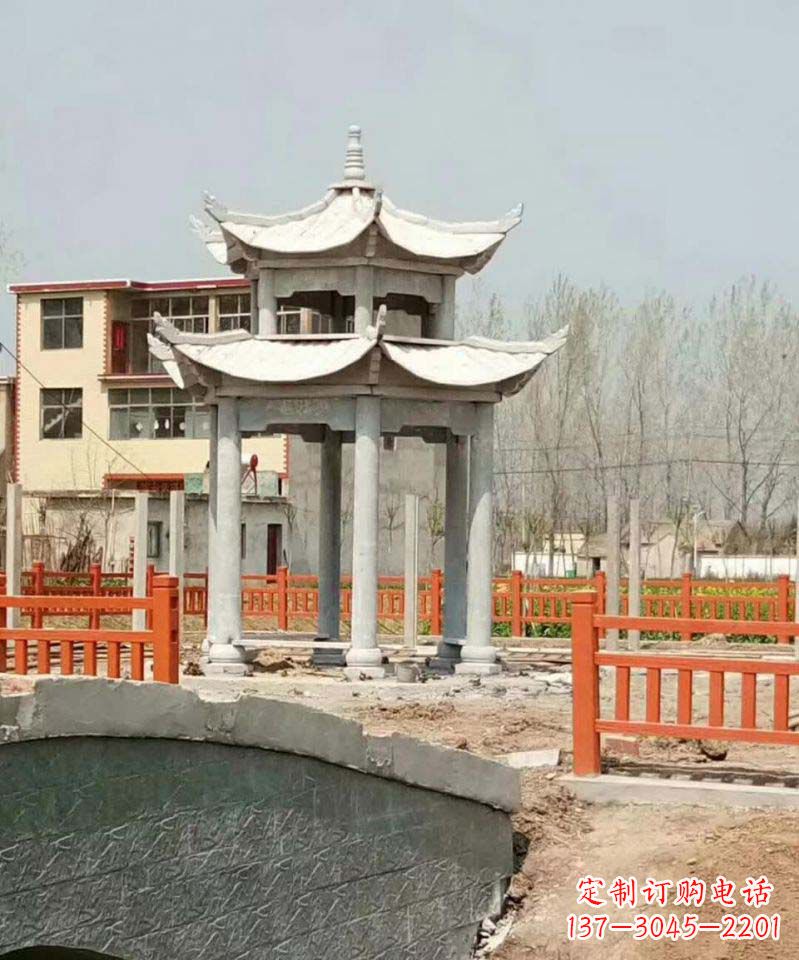 益阳大理石双层凉亭雕塑