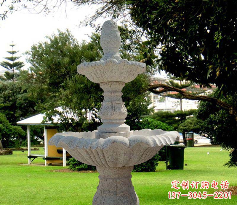 益阳大理石双层喷泉雕塑,精美绝伦