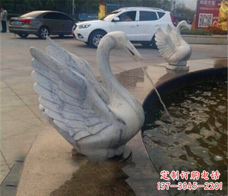 益阳大理石天鹅喷泉石雕